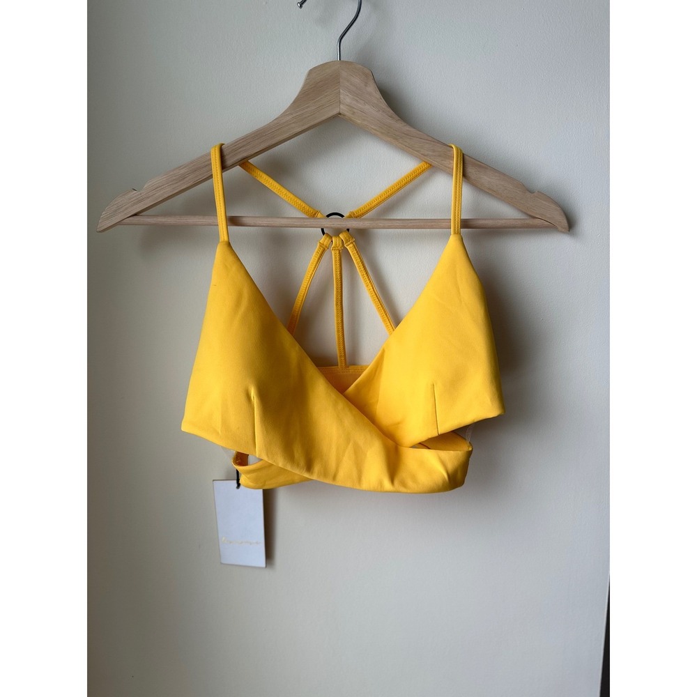 Lovewave Marigold Yellow Luka Activewear Set Strappy Sports Bra and Leggings NEW - Picture 4 of 8